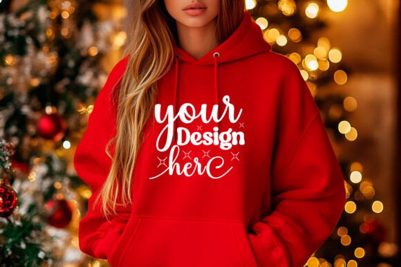 Christmas 18000 Women Hoodie Mockup 74: Graphics & Product Mockups