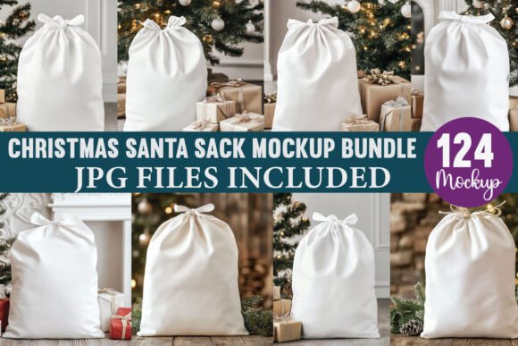 Christmas Santa Sack Mockup Bundle: Graphics & Product Mockups