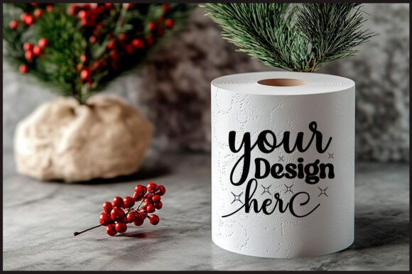 Christmas Toilet Roll Mockup 91: Graphics & Product Mockups