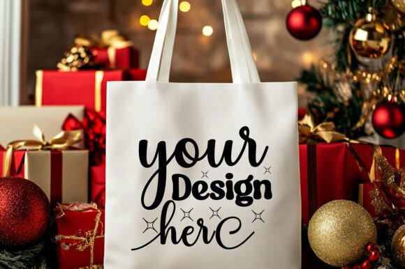 Christmas Tote Bag Mockup 48: Graphics for Product Mockups