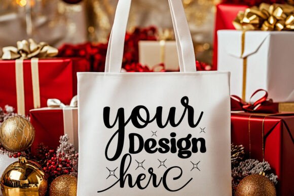 Christmas Tote Bag Mockup 63: Premium Graphics & Product Mockups