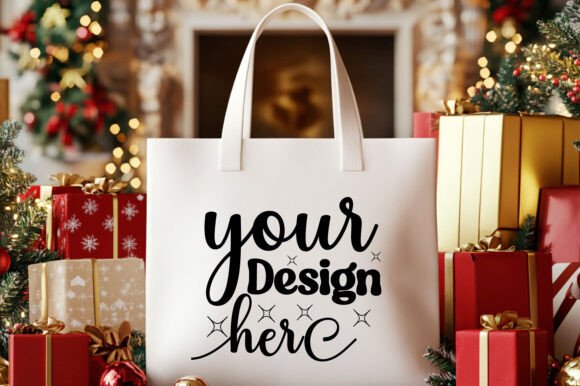 Christmas Tote Bag Mockup 92: Premium Graphics for Product Mockups