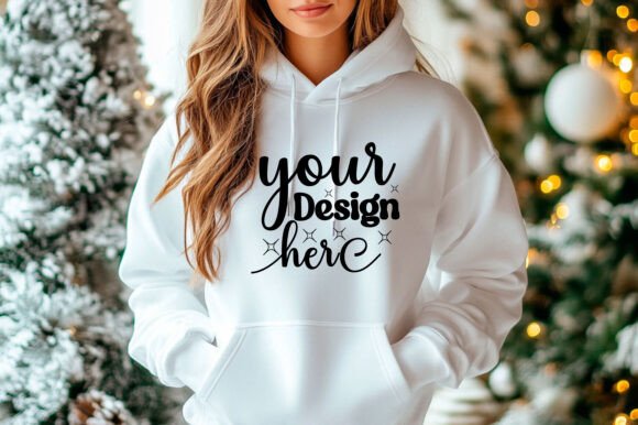 Festive Women's Hoodie Mockup for Graphics