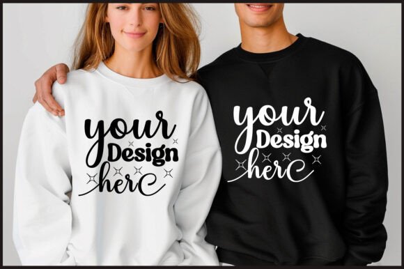 Gildan 18000 Couple Mockup 11: Graphics & Product Mockups