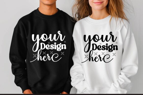 Gildan 18000 Couple Mockup 41: Premium Graphics for Product Mockups