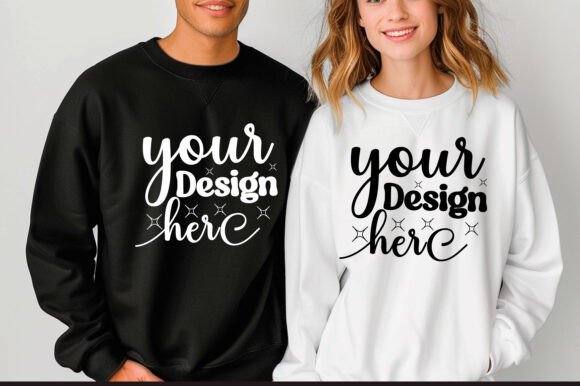 Gildan 18000 Couple Mockup 47: Graphics & Product Mockups