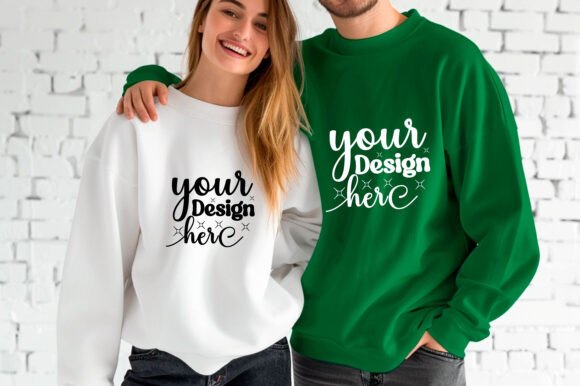 Gildan 18000 Couple Mockup 60: Essential Graphics & Product Mockups