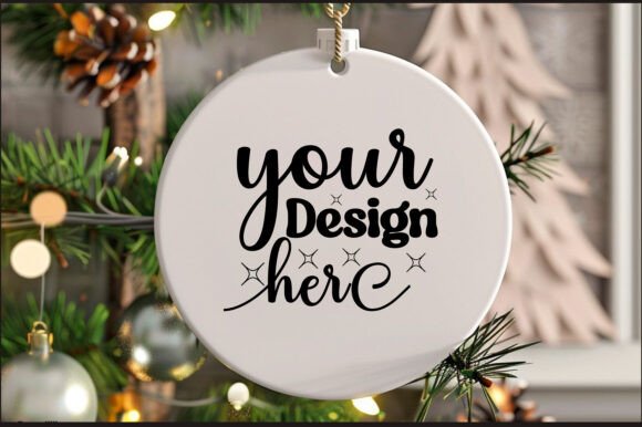 Round Christmas Ornament Mockup 32: Premium Graphics for Product Mockups